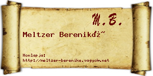 Meltzer Bereniké névjegykártya